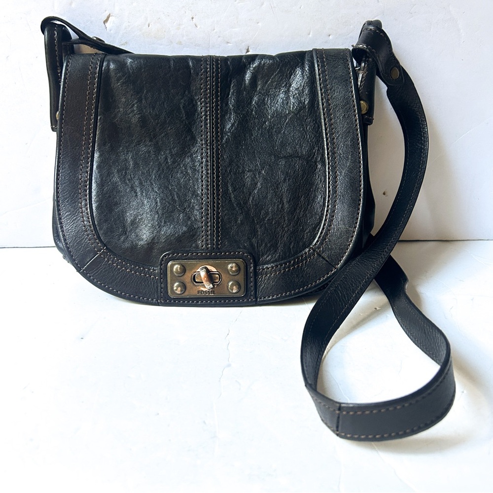 Fossil Vintage Reissue Crossbody bag in black leather